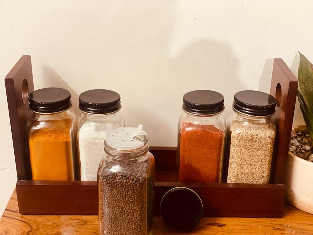 WOODEN SPICE BOX