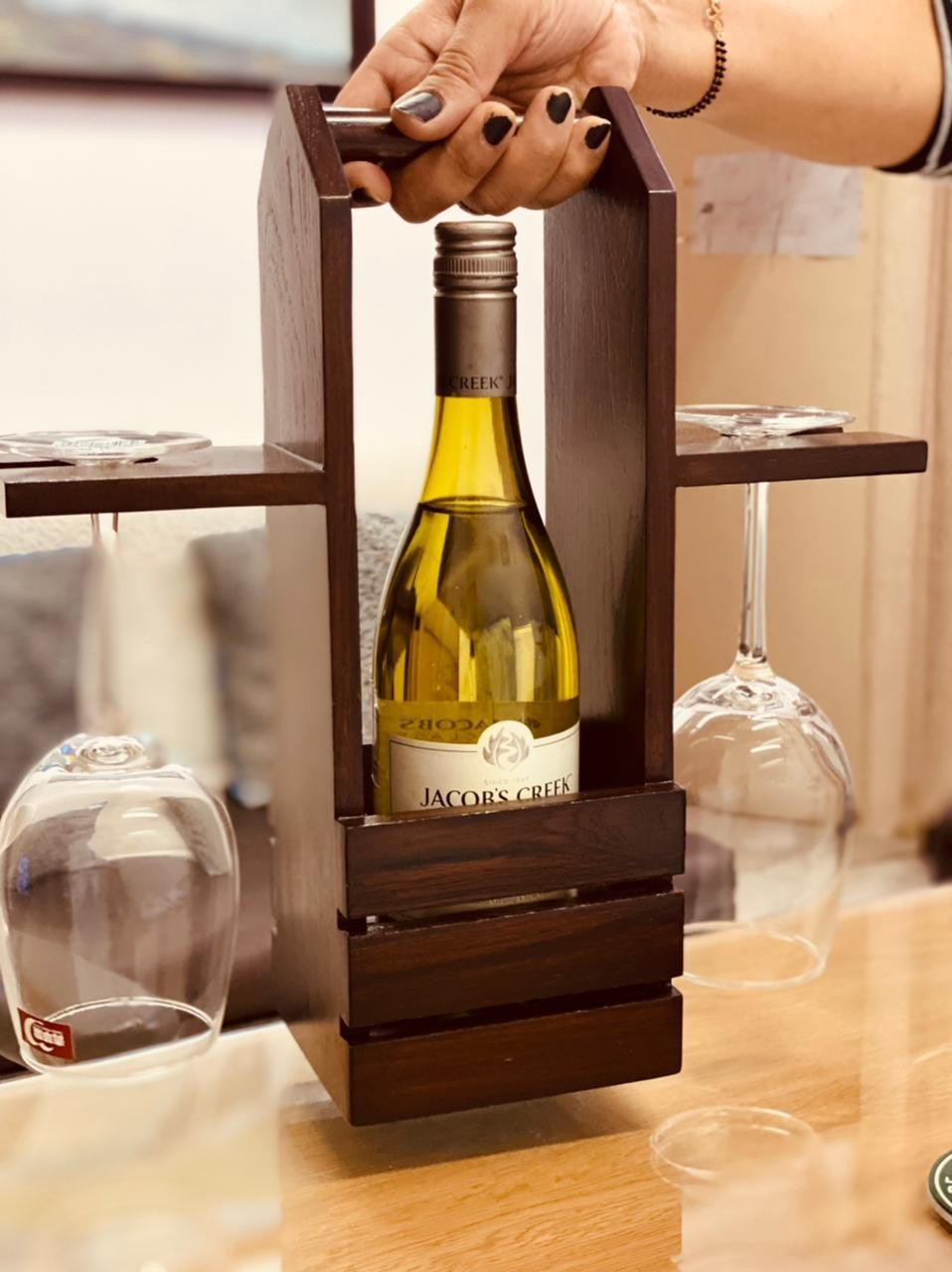 WOODEN WINE BOTTLE HOLDER