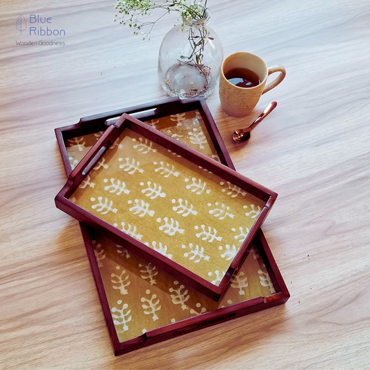 GOLDEN FERN TRAY SET
