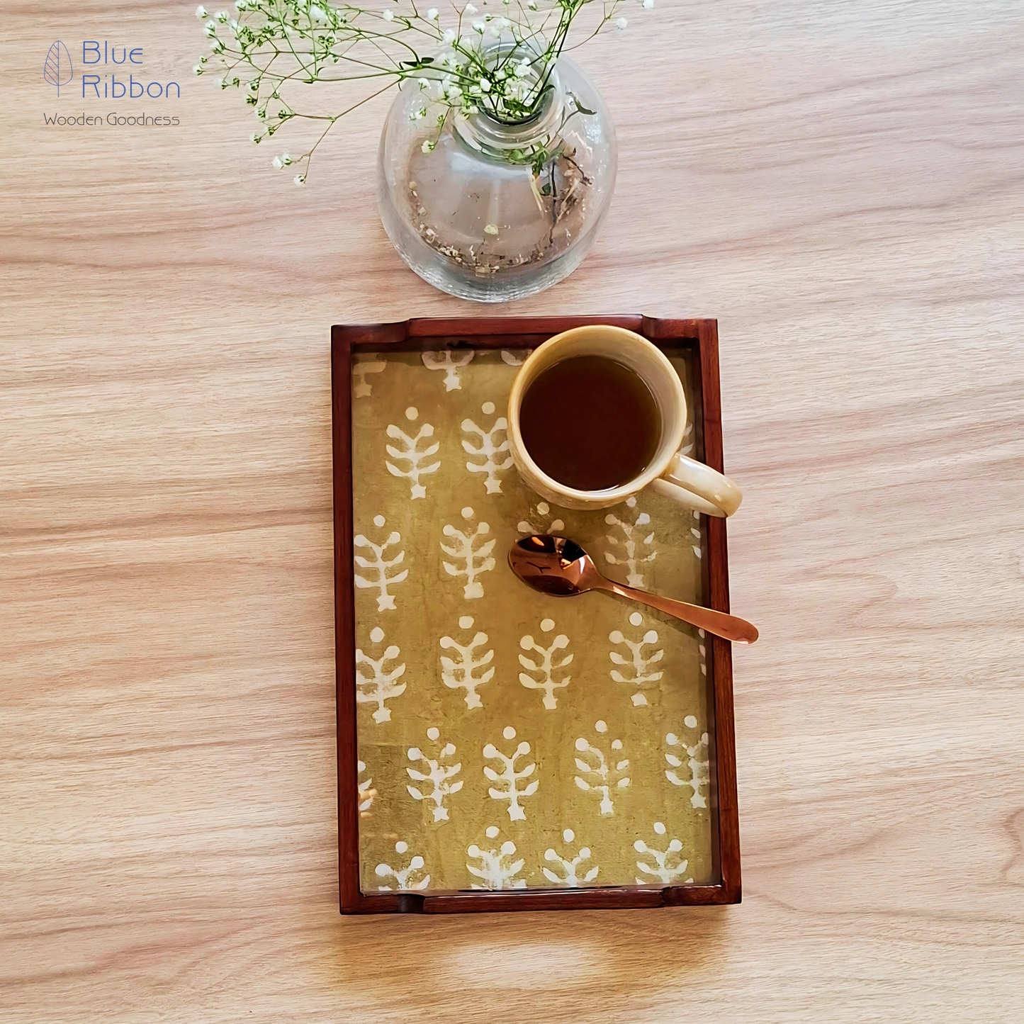 GOLDEN FERN TRAY SET