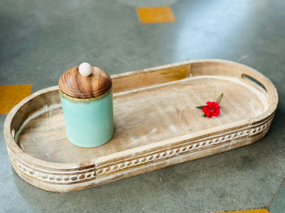 WOODEN OVAL TRAY