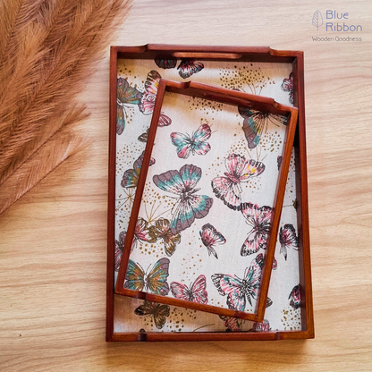 BUTTERFLY WOODEN TRAYS