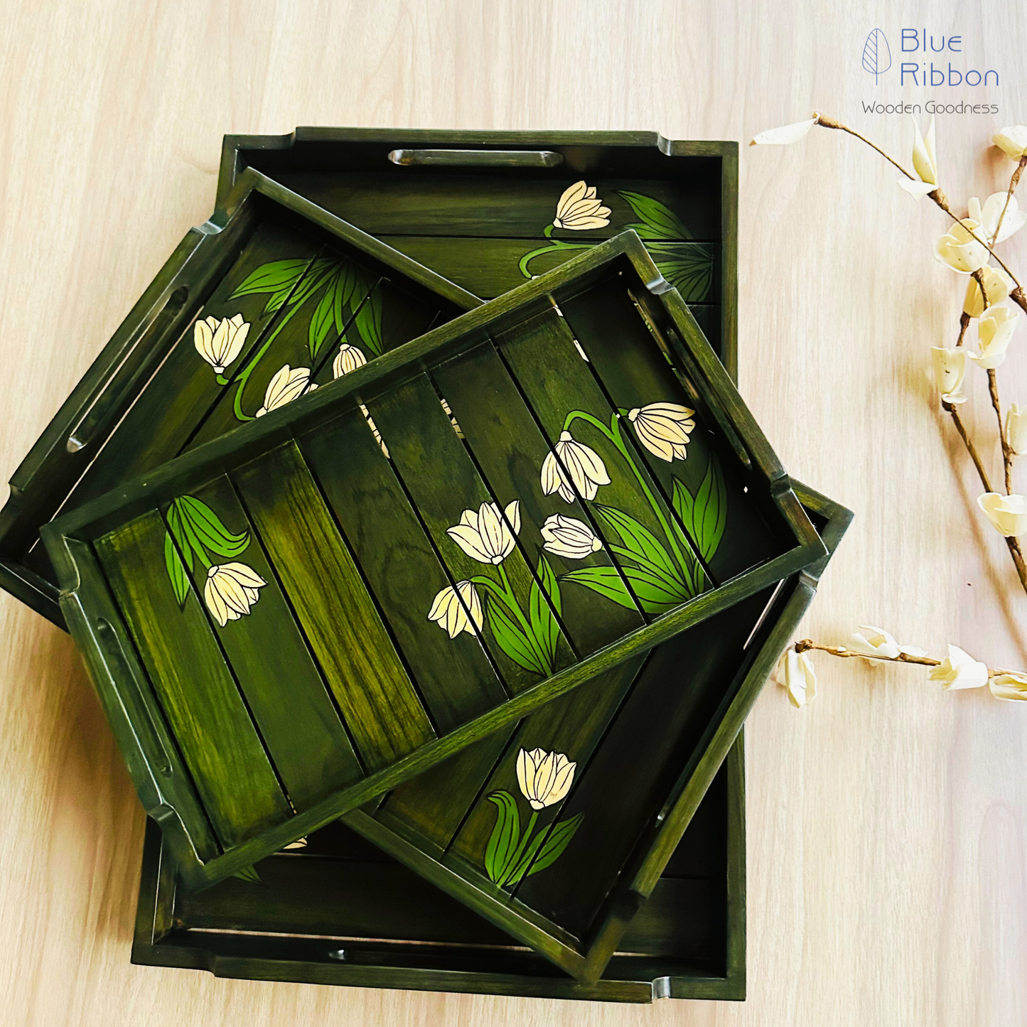 FOREST GRACE WOODEN TRAY SET
