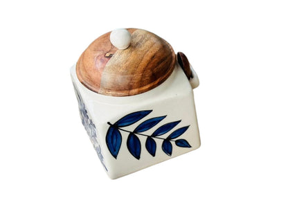 BLUE LEAVES SQUARE JARS
