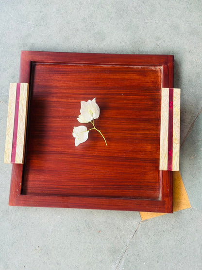 WOODEN STRIPPED TRAY