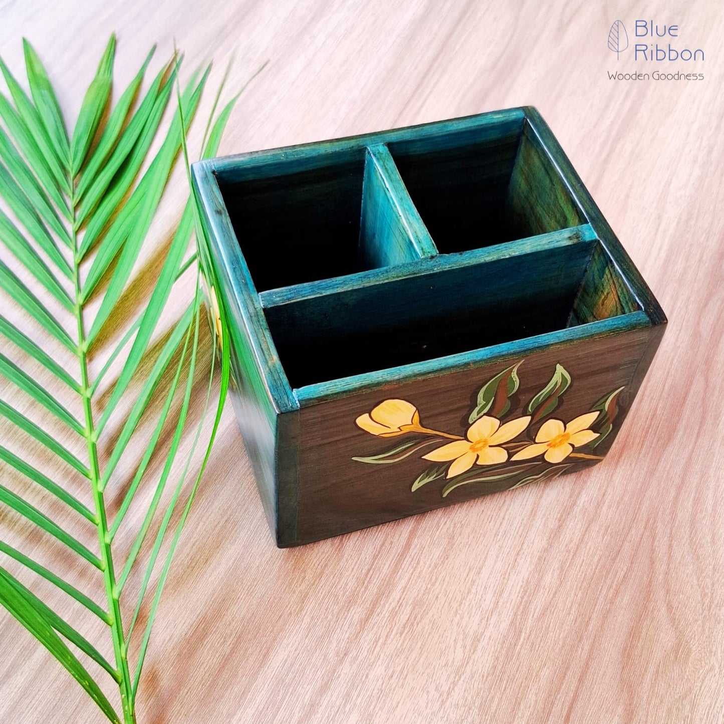 TURQUOISE BLOSOOM CUTLERY STAND