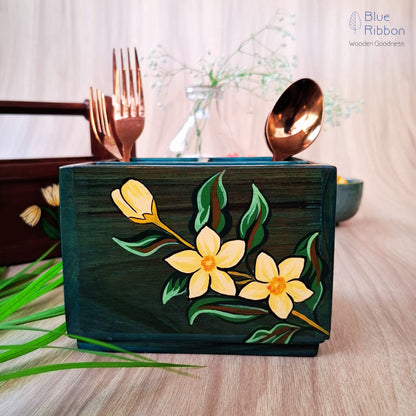 TURQUOISE BLOSOOM CUTLERY STAND