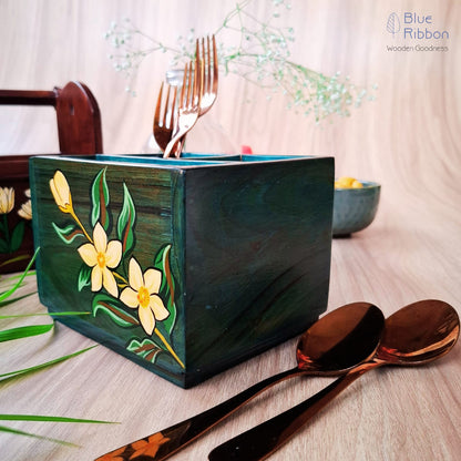 TURQUOISE BLOSOOM CUTLERY STAND
