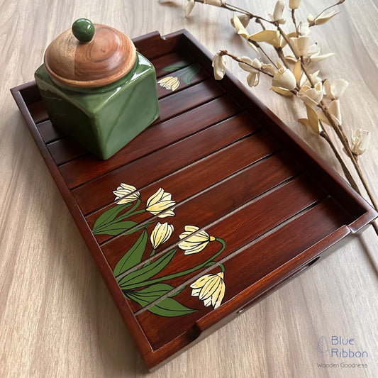 TULIP GRACE WOODEN SERVING TRAY