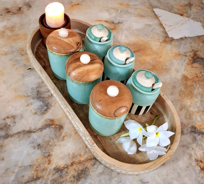 WOODEN OVAL TRAY